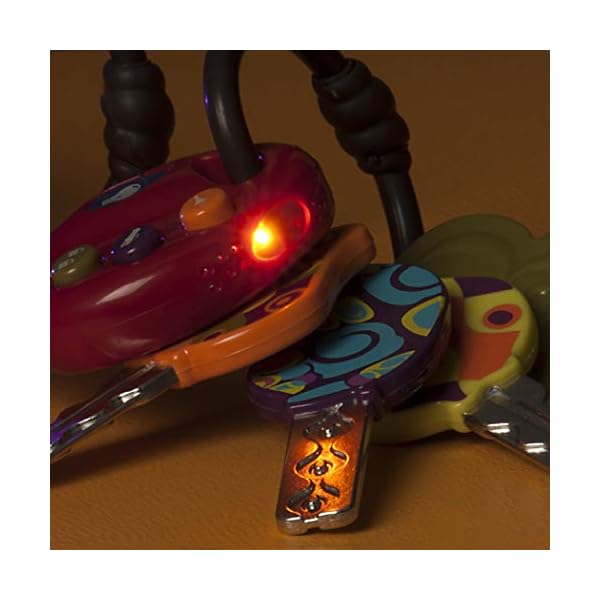 B-toys-BX1941Z-LucKeys-4-Textured-Toy-Keys-for-Babies-and-Toddlers-Flashlight-and-Car-Sounds-100-Non-Toxic-and-BPA-NylonA B. Toys, LucKeys 4 Textured Toy Keys for Babies and Toddlers, Flashlight and Car Sounds, 100 percent Non-Toxic and BPA…