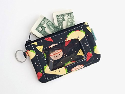 Keychain ID Wallet for Women Taco Handmade