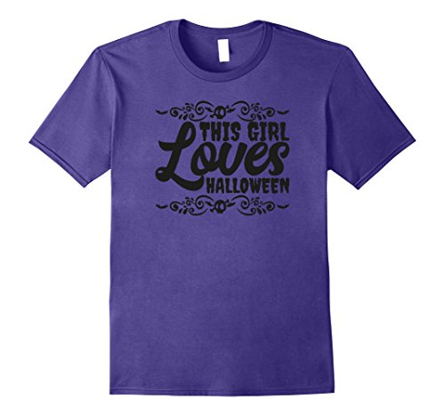 This Girl Loves Halloween Funny Lazy Costume Ironic T-Shirt