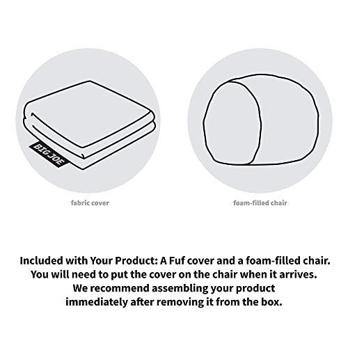 Big Joe Fuf Large Foam Filled Bean Bag Chair with Removable Cover