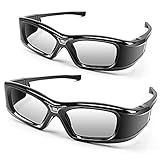 3D Glasses APEMAN DLP Link Active Shutter 3D Glasses LCD Lens High Brightness Contrast Rechargeable Battery 50 Hours Using Compatible with All 3D DLP Projectors (2 Pack)