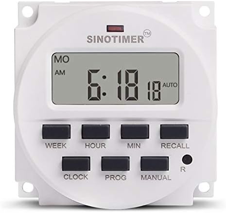 SINOTIMER AC 220V Weekly 7 Days Programmable Digital Time Switch Relay Timer Control Din Rail Mount for Electric Appliance