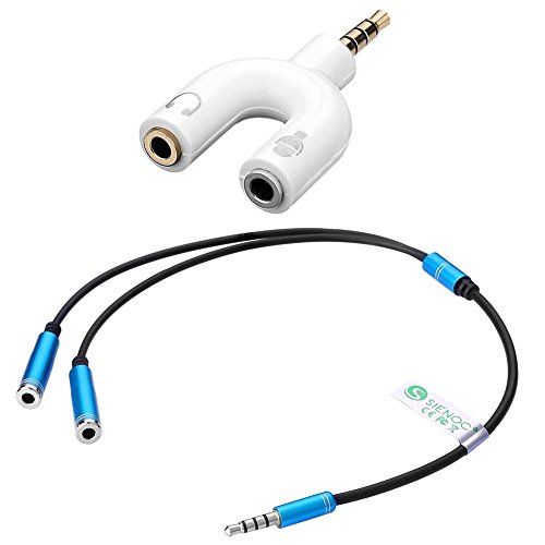 SIENOC 6-Way 3.5mm Stereo Audio Multi Earphone Headset Splitter Adapter Connector Music Sharing Device Music Hub for iPhone iPad Samsung HTC Galaxy Tab Nokia Lumia Sony LG