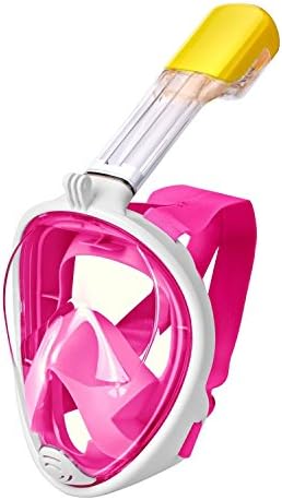 180° Panoramic Full Face Snorkel/Diving Mask with GoPro Attachment &amp; Carrying Bag - Snorkeling Design with Anti-fog and Anti-leak Technology (PInk, Small)