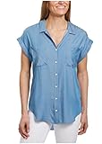 Jachs Girlfriend Women's Quinn Cap Sleeve Button Front Blouse-XXL