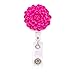 3 Pack Flower Retractable Badge Holder, Colorful Cute Badge Reel Clip for Women Card Holders, 3 Pack(Pink+Rose red+Blue)