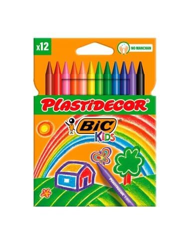 Bic Plastidecor Assorted Colored Crayons (Pack of 12)