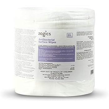Zogics Antibacterial Wipes Epa Registered Surface And Gym Equipment Disinfecting Wipes 800 Wipe Roll