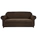 SUBRTEX Stretch Sofa Slipcover 2 Piece Sofa Cover 3 Seater Soft Couch Slipcover Washable Furniture Covers, Jacquard Fabric Small Checks(Coffee,Sofa)