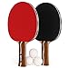 Duplex | 6 Star Ping Pong Paddle Set - Best Professional Table Tennis Racket Kit with High Performance Rubber - Two Blades with Three Ping Pong Balls