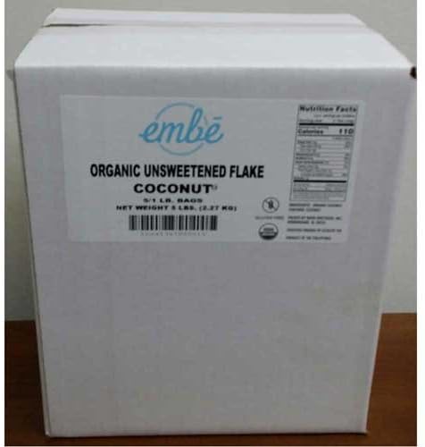 EMBE Organic Unsweetened Flake Coconut, 2.27 Kilogram -- 100 per case.