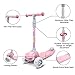 XJD Kick Scooter for Kids 3 Wheel Scooter for Girls Boys Toddler Scooter 4 Adjustable Height Lean to Steer with PU Flashing Wheels for Children from 3 to 12 Years Old