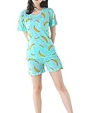 MyFav Girls Cute Banana Summer Pajama 2 Pieces Casual Sleepwear Size 12-18 Child