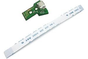 Rinbers Pack of 2 JDS-040 FJDS-040 Replacement Charging Port Micro USB Adaptor Charger Socket Circuit Board with 12 Pin Flex Cable for Sony PS4 4th Gen DualShock 4 Controller