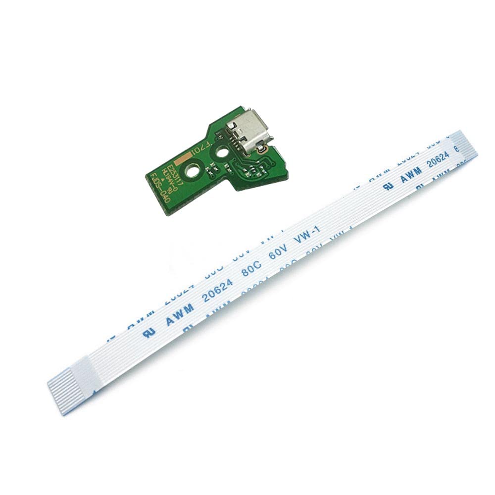 Rinbers Pack of 2 JDS-040 FJDS-040 Replacement Charging Port Micro USB Adaptor Charger Socket Circuit Board with 12 Pin Flex Cable