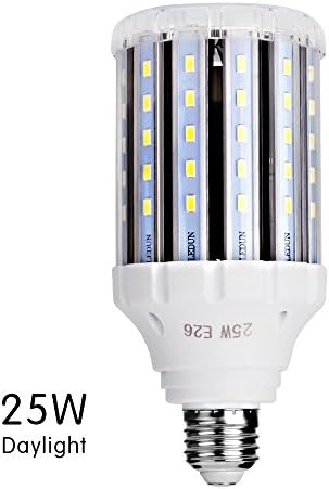 Veesee 25W Light Bulb, E26 Socket 2500Lm 6500K LED Corn Light Bulb, Not Dimmable,for Indoor Outdoor Street Post Lighting Garage Factory Warehouse High Bay Barn Porch Backyard Garden School