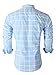Emiqude Mens Casual Slim Fit Long Sleeve Pocket Constrast Plaid Dress Shirt Large Blue