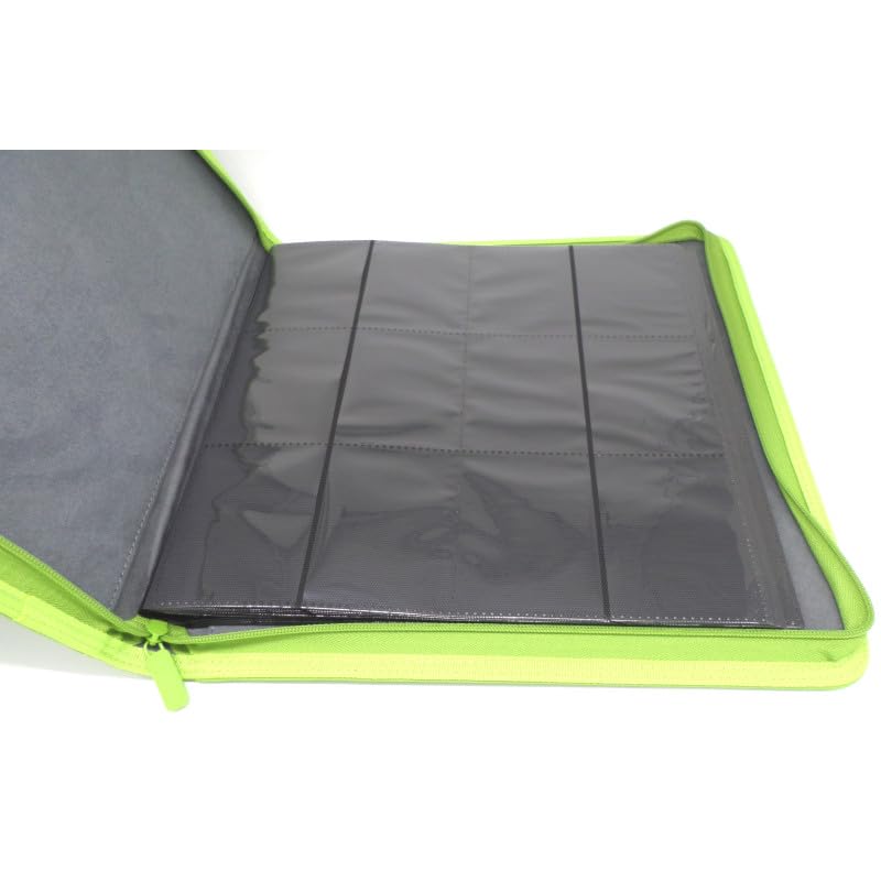 docsmagic.de Premium Pro-Player 12-Pocket Playset Zip-Album Light Green - 480 Card Binder - MTG - PKM - YGO