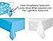 kedudes Snowflakes Winter Plastic Tablecloth Set - One Clear Snowflakes Table Cover and One Solid Light Blue Plastic Tablecloth, Great for Holiday Frozen Party. Tablecover.