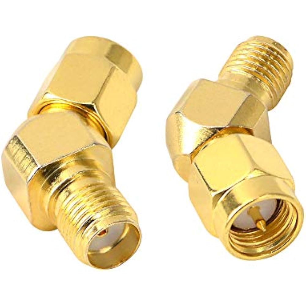 FPV Antenna Adapter SMA Male To Female 45 Degree Gold Plated Connector