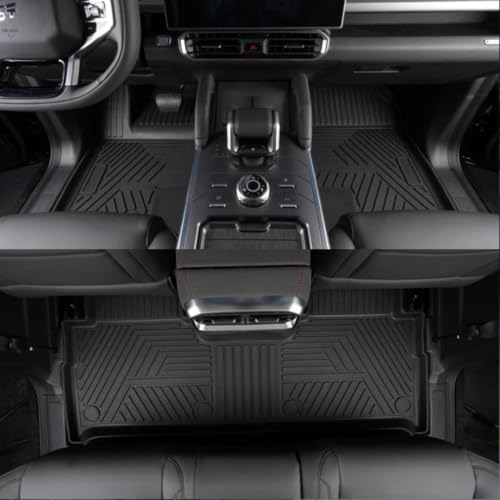 TRX AUTO 3D Car Floor Mats For Jetour T2 2024 2023 2025 Set Of 4 With Trunk Mat | All Weather Protection | Black TPE Car Floor Mats | Accessories For Jetour T2 2024 |