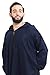 Moroccan Men Djellaba Handmade Winter Cotton Delicate Embroidery Navy Large to X-large