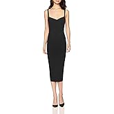 whoinshop Women's Rayon Strap Celebrity Midi Evening Party Bandage Dress (XS, Black-ployester)