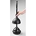 MetroDecor mDesign Toilet Bowl Brush and Plunger for Bathroom, Black, Set of 2