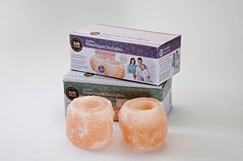 Salt Skill Himalayan Ionizing Natural Tea Light Holders - Set of Two