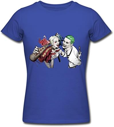 ZHEDZU Women's Suicide Squad Harley Joker Cool T Shirt Cotton Royal blue XXL