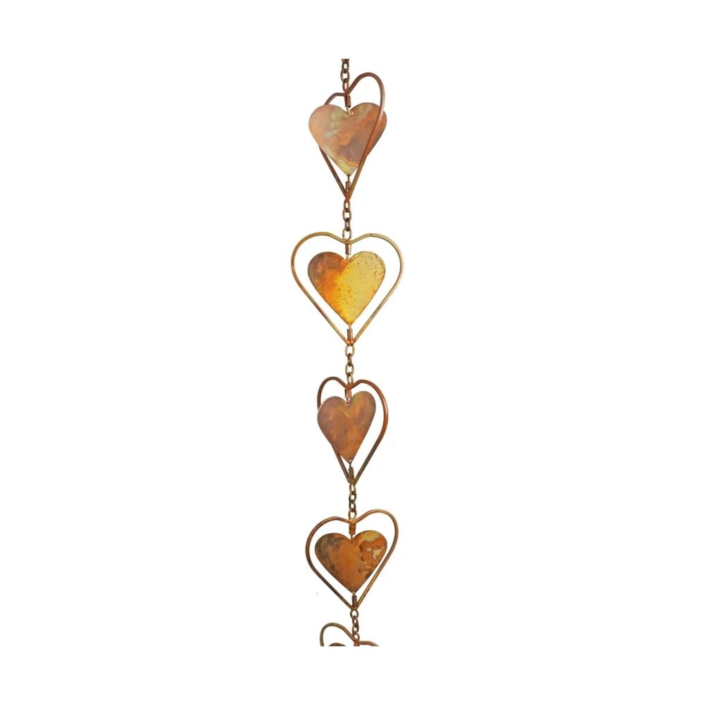 Haptufer Steel Leaf Rain Chain, Garden Gift for Mom, Gutters, Rain Catcher for Downspout with Adapter, Thick Flower Cups E