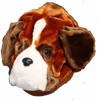 Dog Furry Plush Animal Hat - One Size Fits All, Unisex Brown