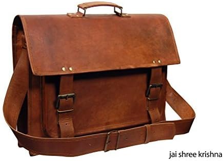 SKH16 16" Men's genuine vintage leather satchel messenger laptop macbook bag