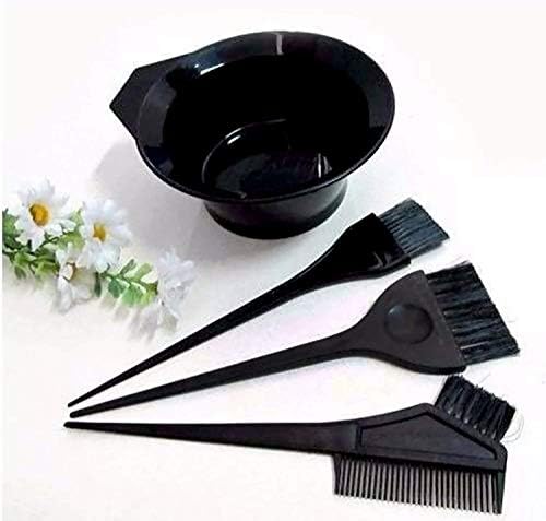 Morges Hair Dye Bowl With Hair Dye Brush Set For Women And Men For Use Home And Saloon In Black Color Pack Of 1