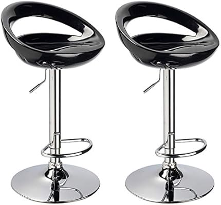 Duhome 2 Pcs Swizzle Gloss Finish Crescent Shape Adjustable Swivel