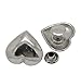 Housweety 30 Sets Silver Tone Love Heart Spike Rivet Studs Spots 16x15mm 7mm