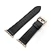 CINORS Leather Band Compatible/Replacement for Apple Watch 38mm 40mm Genuine Leather Black Bands Replacement Loop Strap with Rose Gold Buckle for iWatch Series 6 5 SE 4 3 2 1