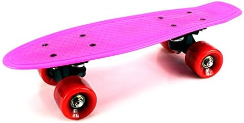 VT Mini Smooth Ride Cruiser Complete 17" Banana Skateboard w/ 54mm Wheels, ABEC-7 Bearings (Pink)