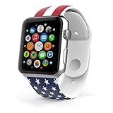 for Apple Watch Band,Voberry® Soft Silicone Sport Style Replacement Band for Apple Wrist Watch for Women Girls (42mm, US Pattern )