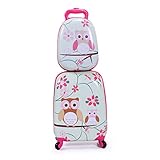 LAZYMOON Kids Carry On Luggage Set 2Pc 12
