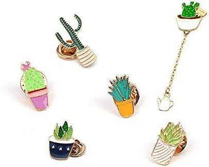 Plant Brooches Enamel Pin for Backpacks Jackets Clothes Bags Badge Womens Girls Childrens Cactus Cartoon Lapel
