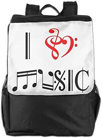 SHUAIS I Love Music School Travel Laptop Shoulders Backpack Bag