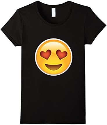 Women's Heart Eyes Emoji T-Shirt - Cool Emoticon tee Medium Black