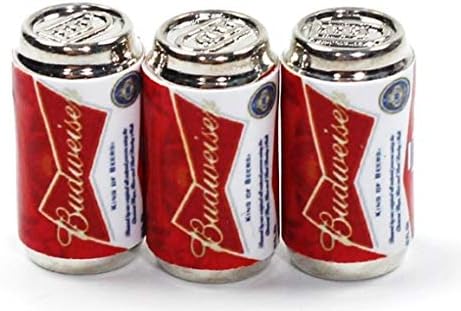 MINIA Miniature Set 1:12 Scale Soda Beverage Can Coffee Mug Cup Coke Dollhouse Decoration (Budweiser 3 cans)