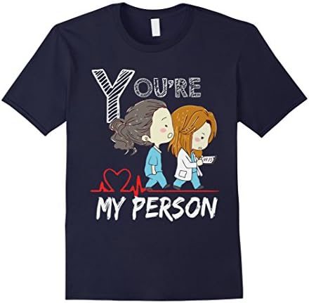 Men's You're my person  heartbeat shirt Large Navy