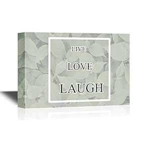 Canvas Wall Art - Live Love Laugh Quotes - Gallery Wrap Modern Home Art | Ready to Hang - 12x18 inches