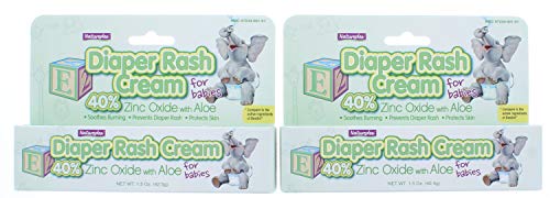 2 Pk. Natureplex Diaper Rash Cream 40% Zinc Oxide with Aloe for Babies 1.5 Oz. (3 Oz Total)