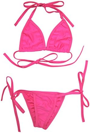SkinBikini Women's Micro Brazilian Bikini Side-Tie One-Size Hot Pink