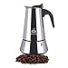 Maggift Coffee Stovetop Espresso Maker, Stainless Steel for Gas or Electric Stove Top Moka Pot (6 Cup)