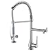 FLG Commercial Style Single Handle Pull Down Kitchen Sink Faucet with Lock Sprayer,Brushed Nickel